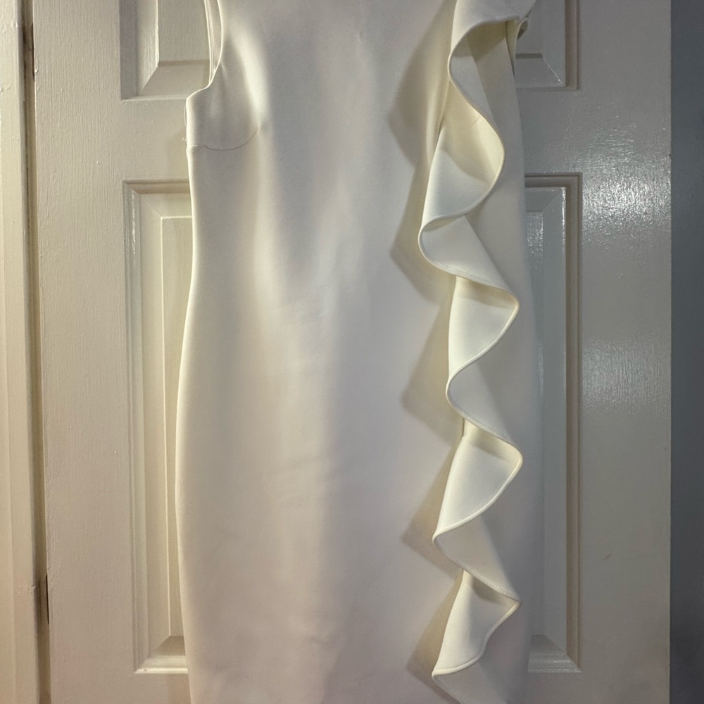 Elegant White Ruffle Dress